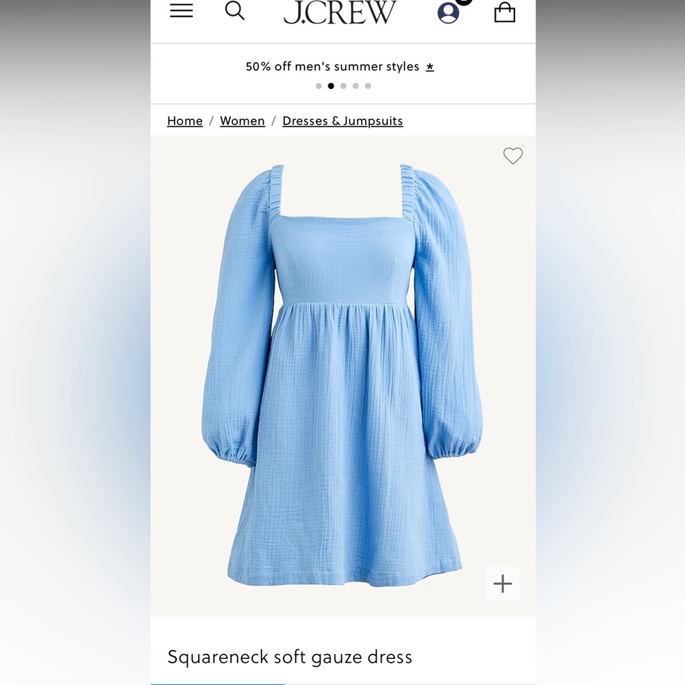 J Crew baby blue soft gauze dress